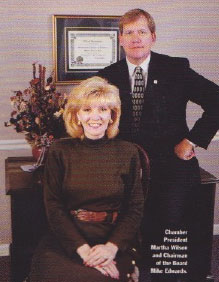 1997-1998 Chairman Mike Edwards and Chamber President Martha Wilson