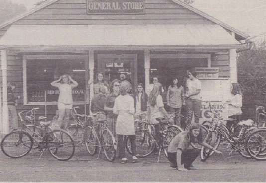 A Girl Scout troop taking a break at Hopper’s General Store in earlier days.  Photo courtesy of Mrs. Morrow