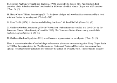 Oaklawn Garden National Register Form Page 7