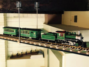 Miniature Southern Train Set inside Depot