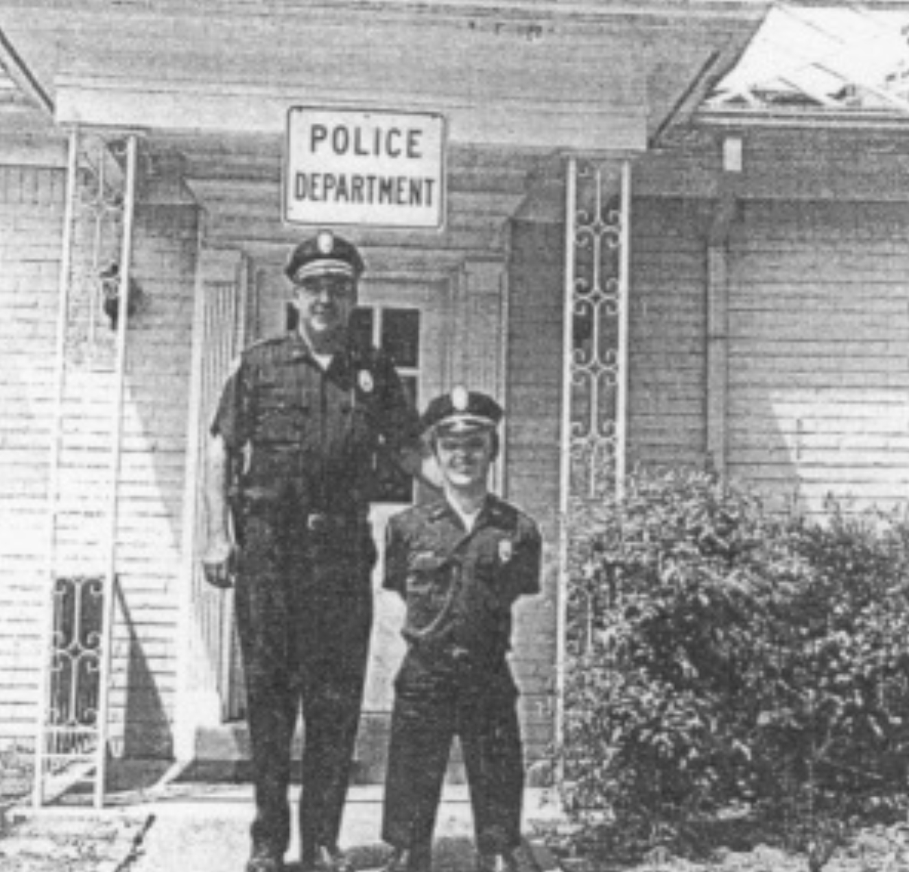 Chief Gagliano & Sgt. Jimbo Allen (son of former Chief Jim Allen) City Hall on West Street