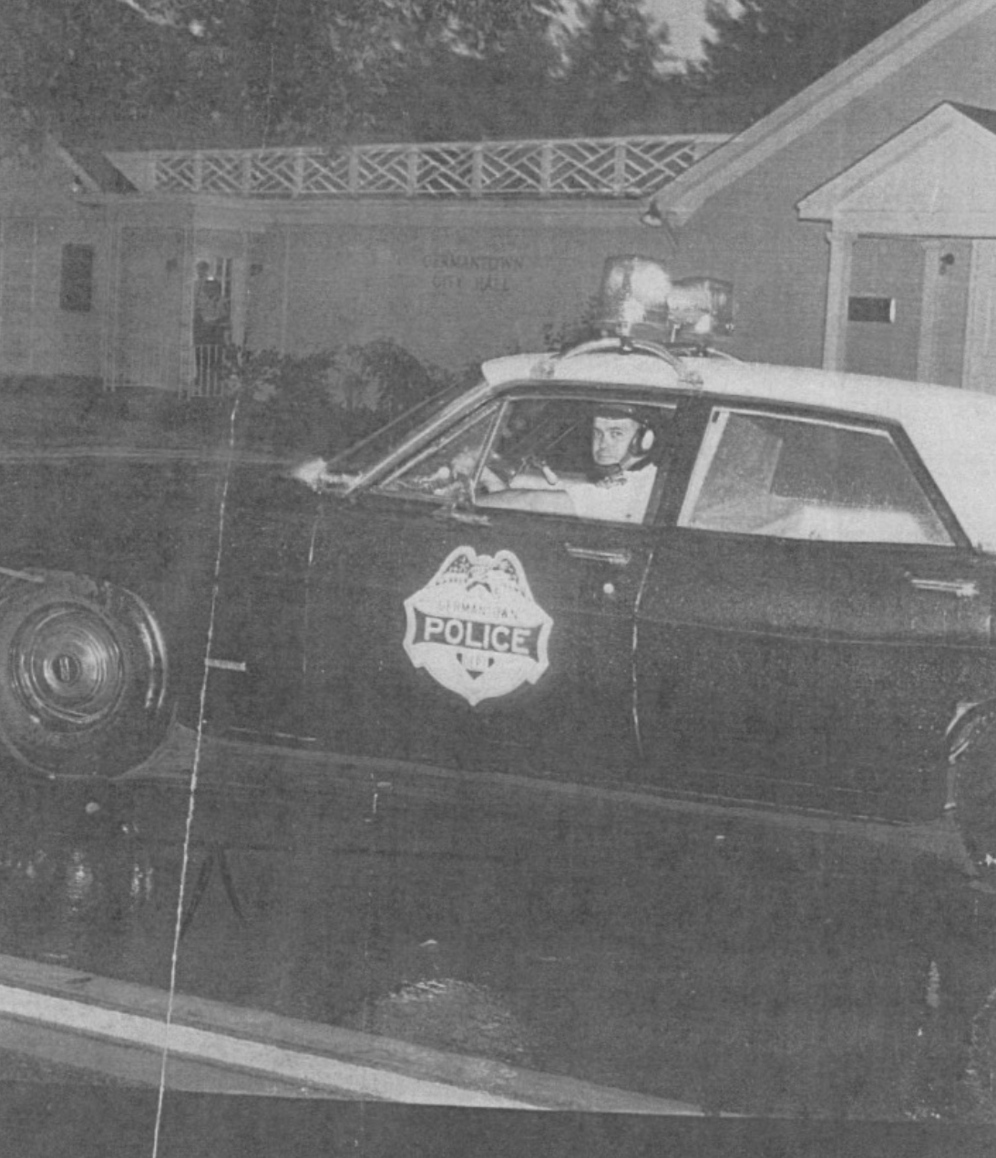 Police Chief Bobby Massey in Front of Police Station on First Street (now) Parks & Recreation Department